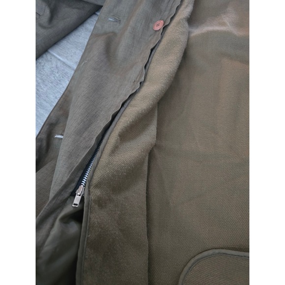 J. Gallery Petite Trench Coat Women 5/6 Olive Green Belted Double Breasted Liner - Picture 8 of 12